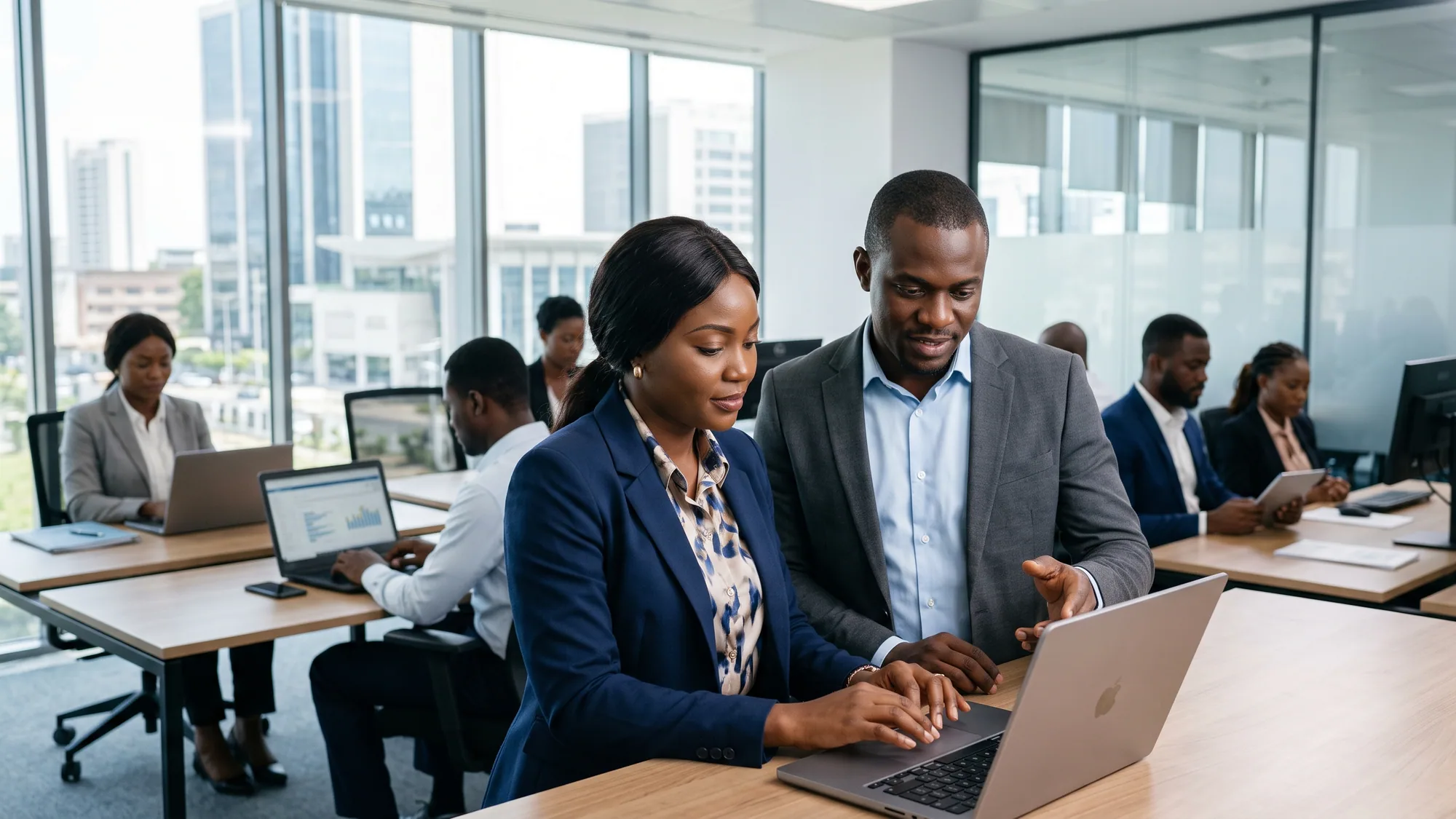 Une équipe au travail sur Optimux ERP
