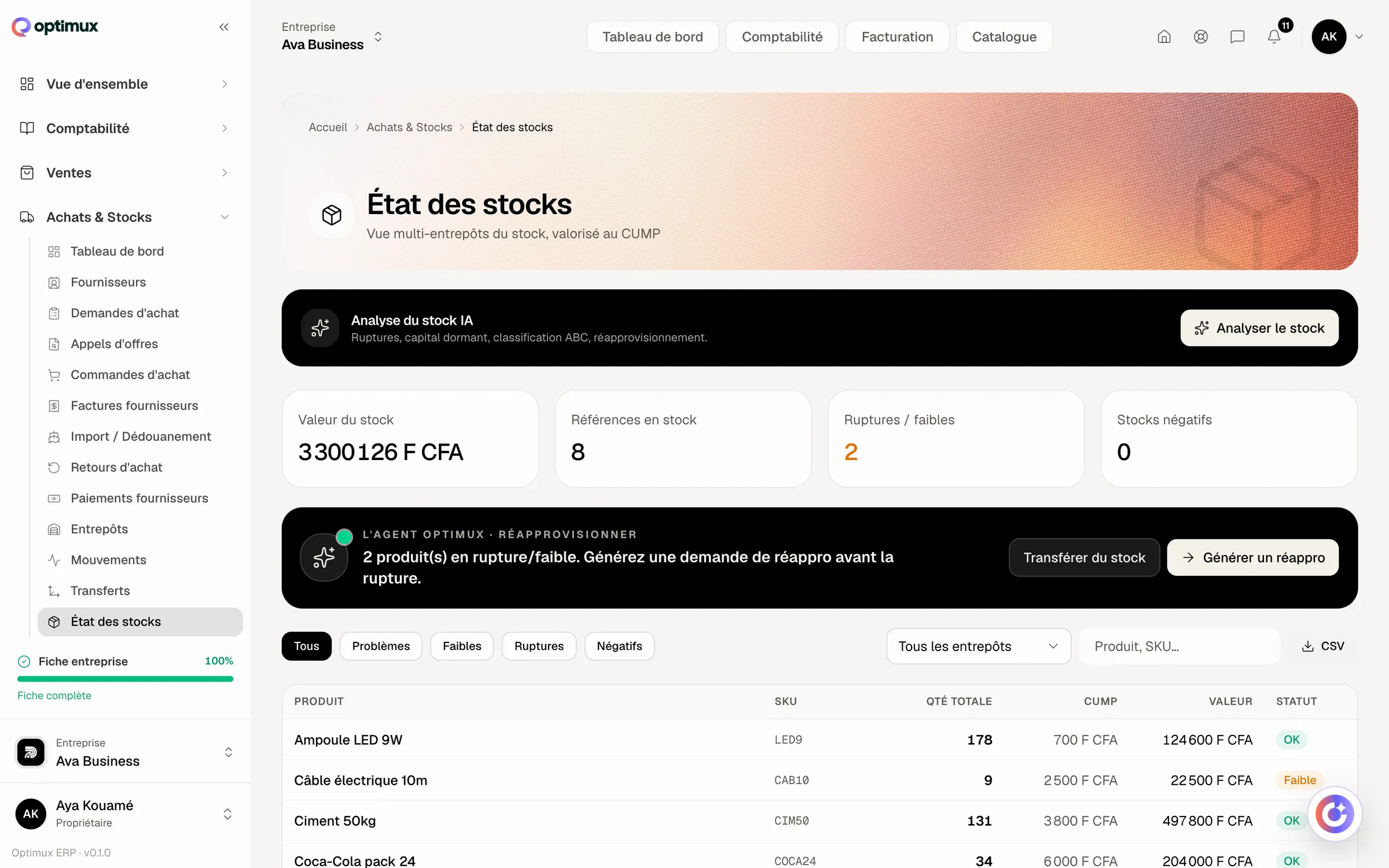 Stocks : Le stock bouge tout seul, parce que tout y est branché