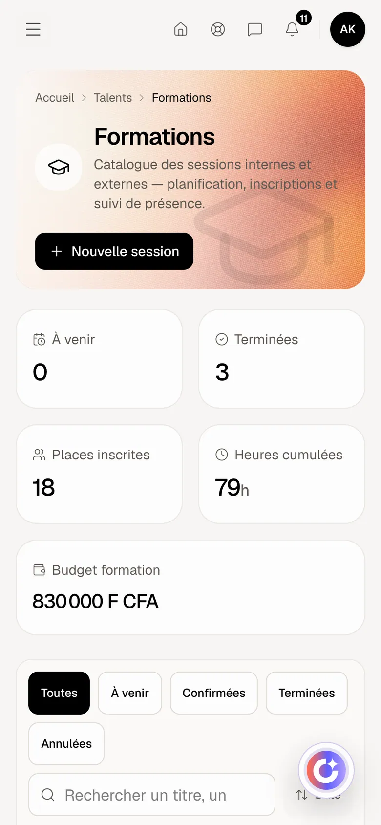 Formation dans Optimux ERP, sur un compte de démonstration